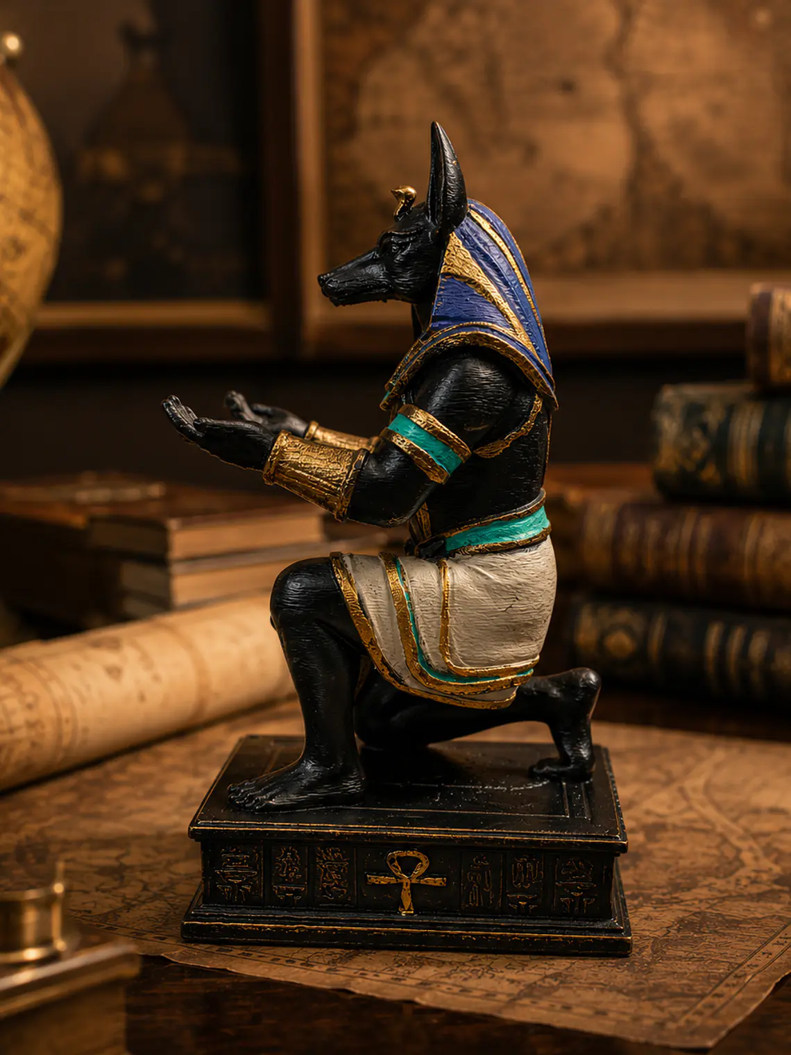 Portalápiz Anubis 17 cm – Guardián Egipcio Policromado 4