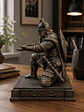 Portalápiz Vikingo Arrodillado 15,5 cm – Bronce Envejecido - Miniatura 4
