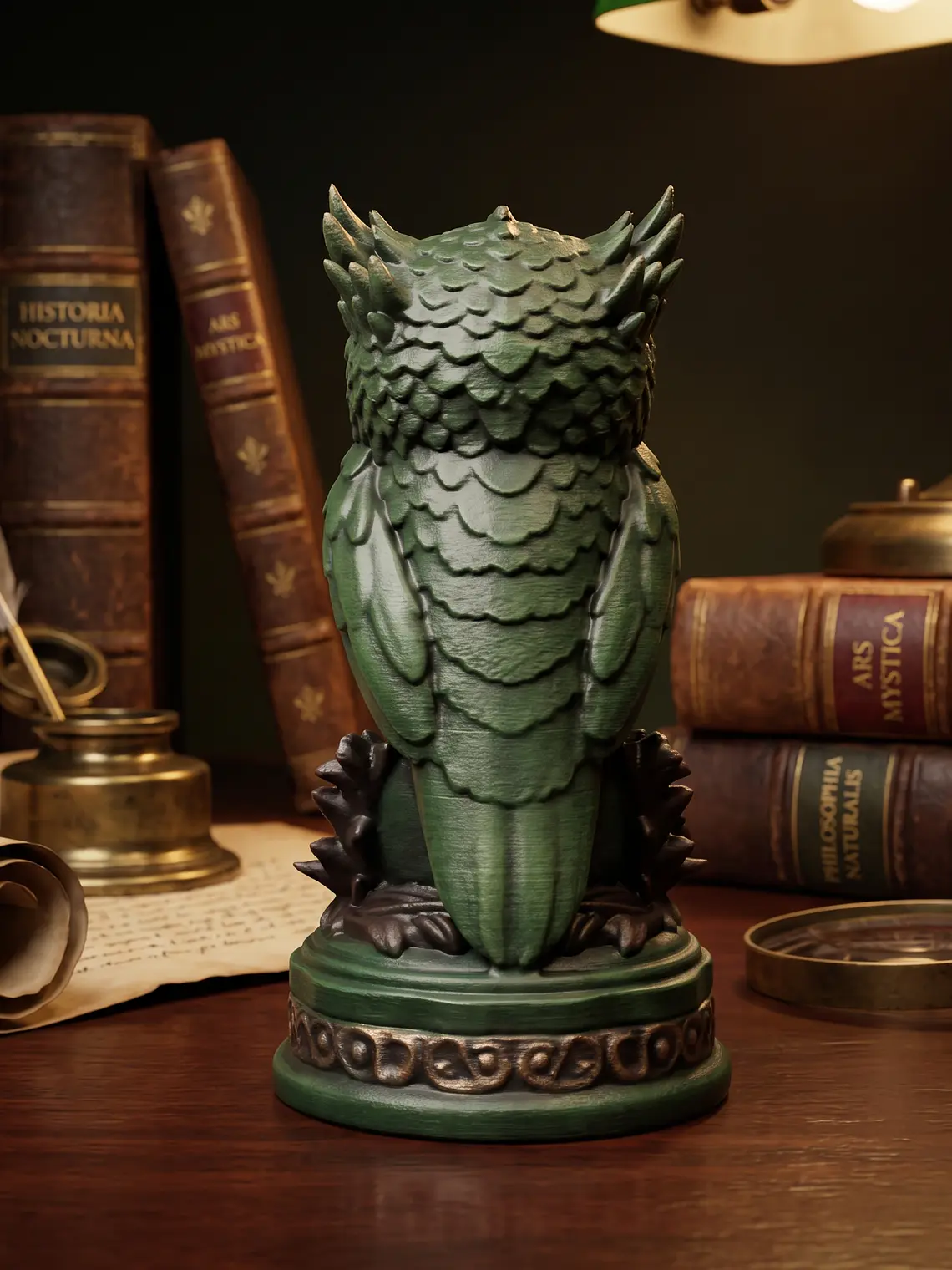 Figura Búho del Ateneo – Guardián de la Sabiduría 12 cm 4