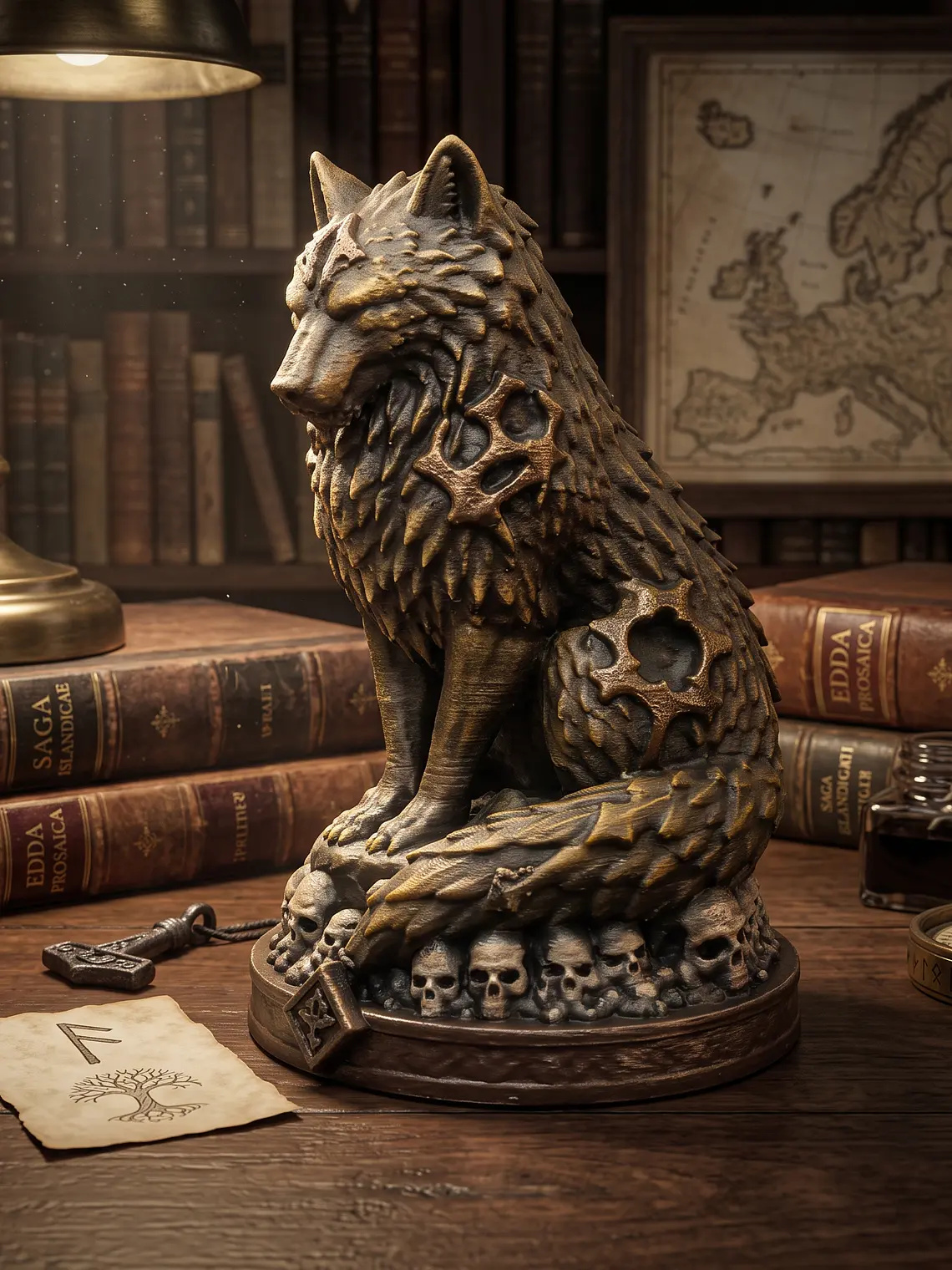 Figura Lobo del Claustro – Guardián de la Fortaleza 12 cm 2