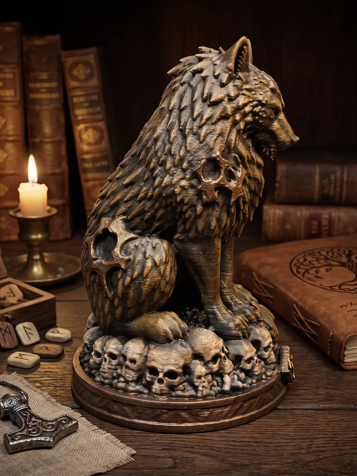 Figura Lobo del Claustro – Guardián de la Fortaleza 12 cm 3