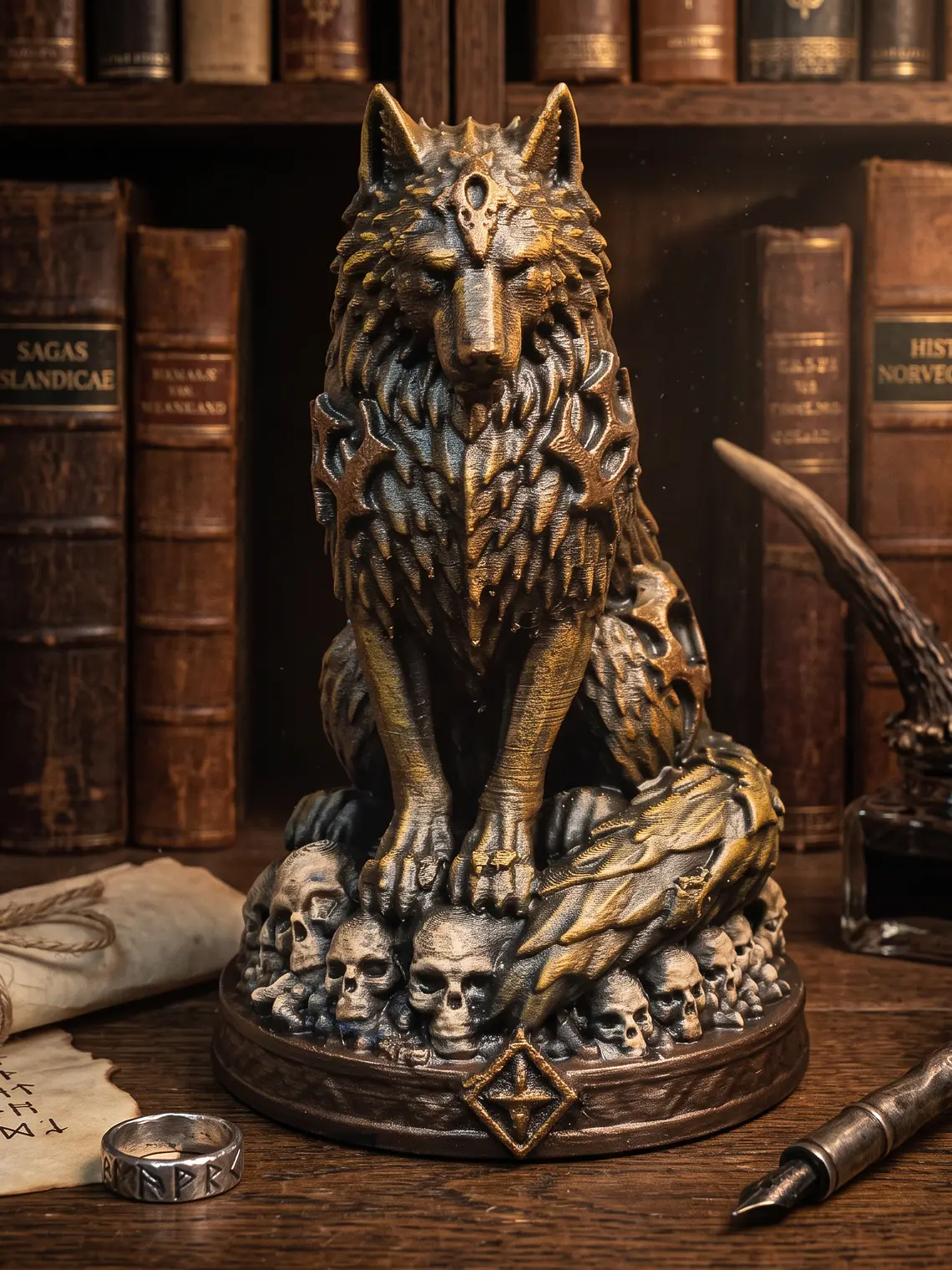 Figura Lobo del Claustro – Guardián de la Fortaleza 12 cm 1