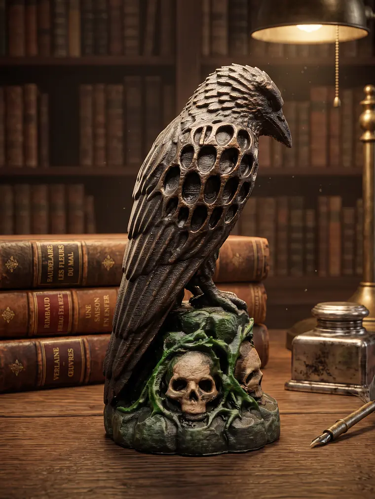 Figura Cuervo del Scriptorium – Guardián de la Memoria 12 cm 3