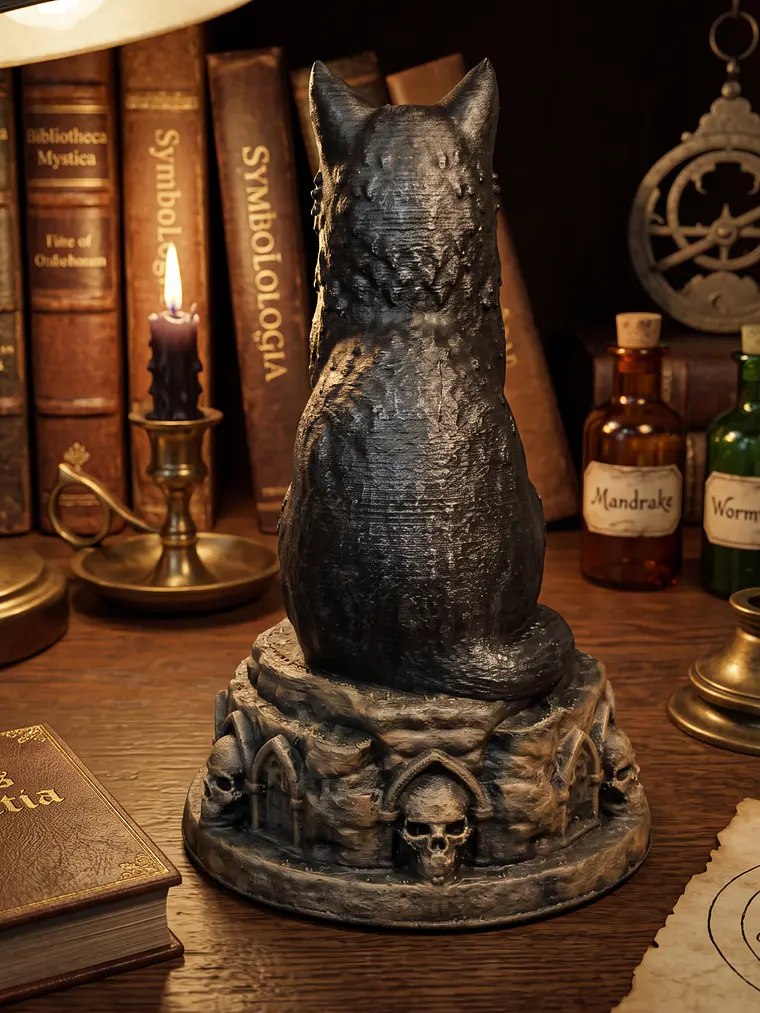 Figura Gato del Gabinete – Guardián de los Misterios 12 cm 4