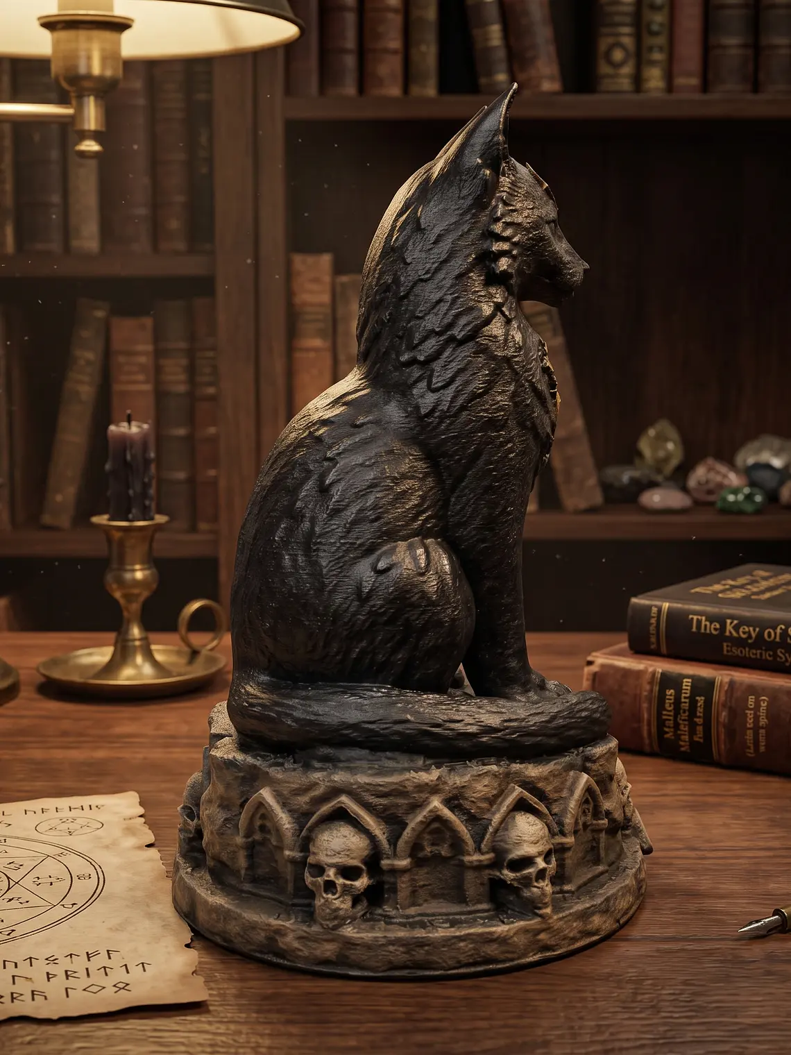 Figura Gato del Gabinete – Guardián de los Misterios 12 cm 3