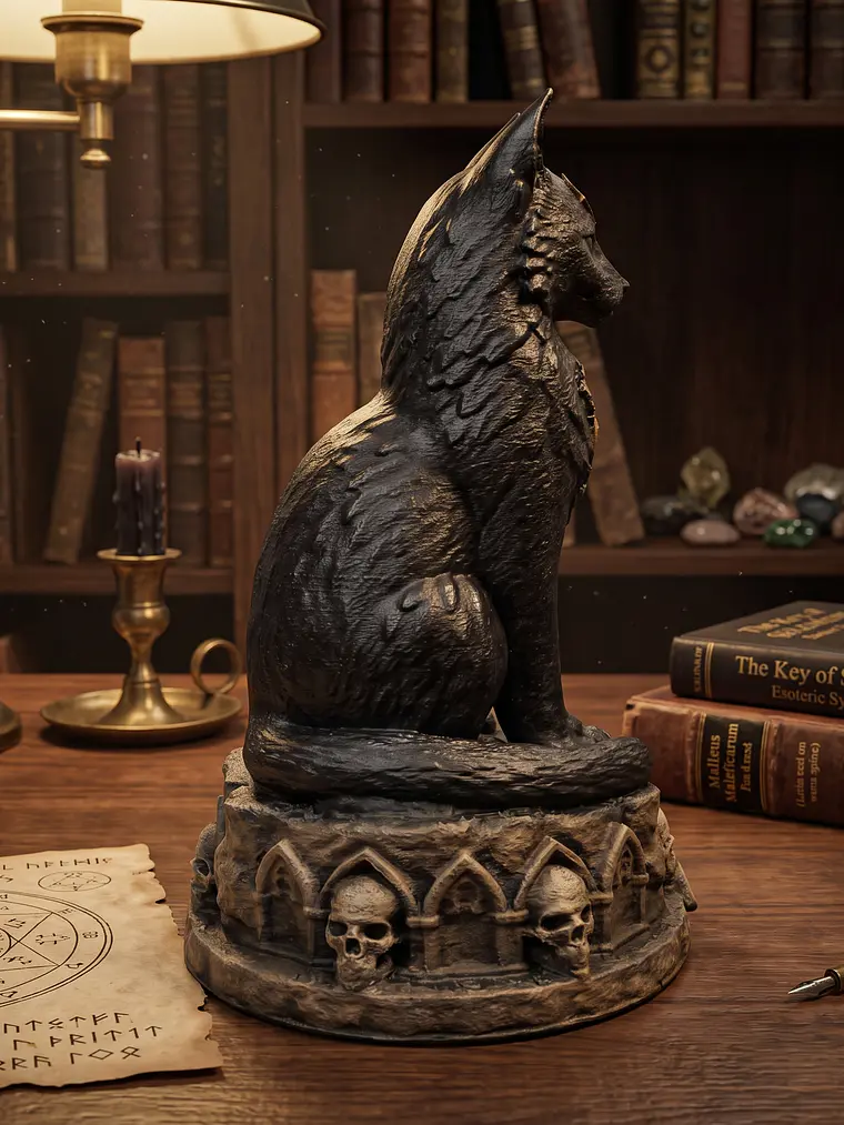 Figura Gato del Gabinete – Guardián de los Misterios 12 cm 3