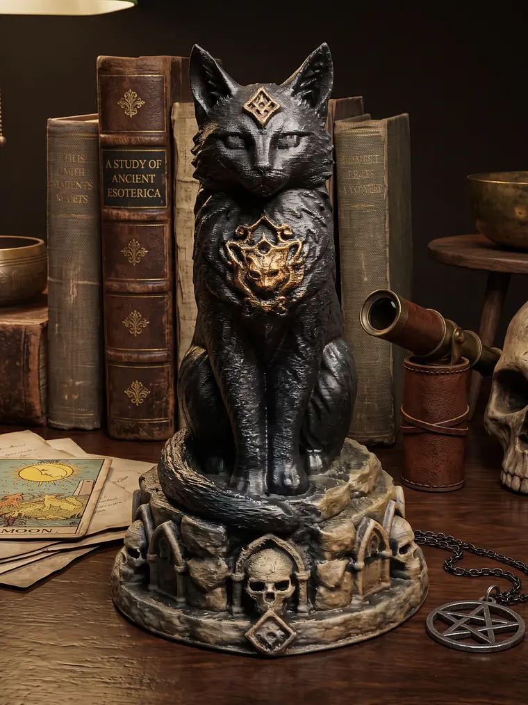 Figura Gato del Gabinete – Guardián de los Misterios 12 cm 1