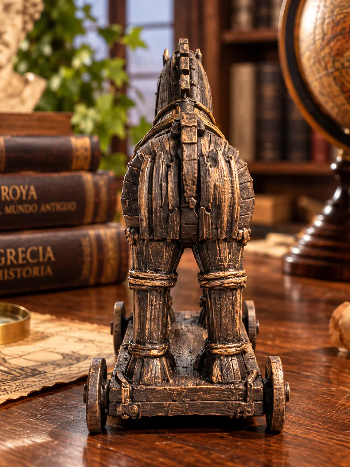 Figura Caballo de Troya – Reliquia de Ilión 10 cm | Madera Envejecida 5