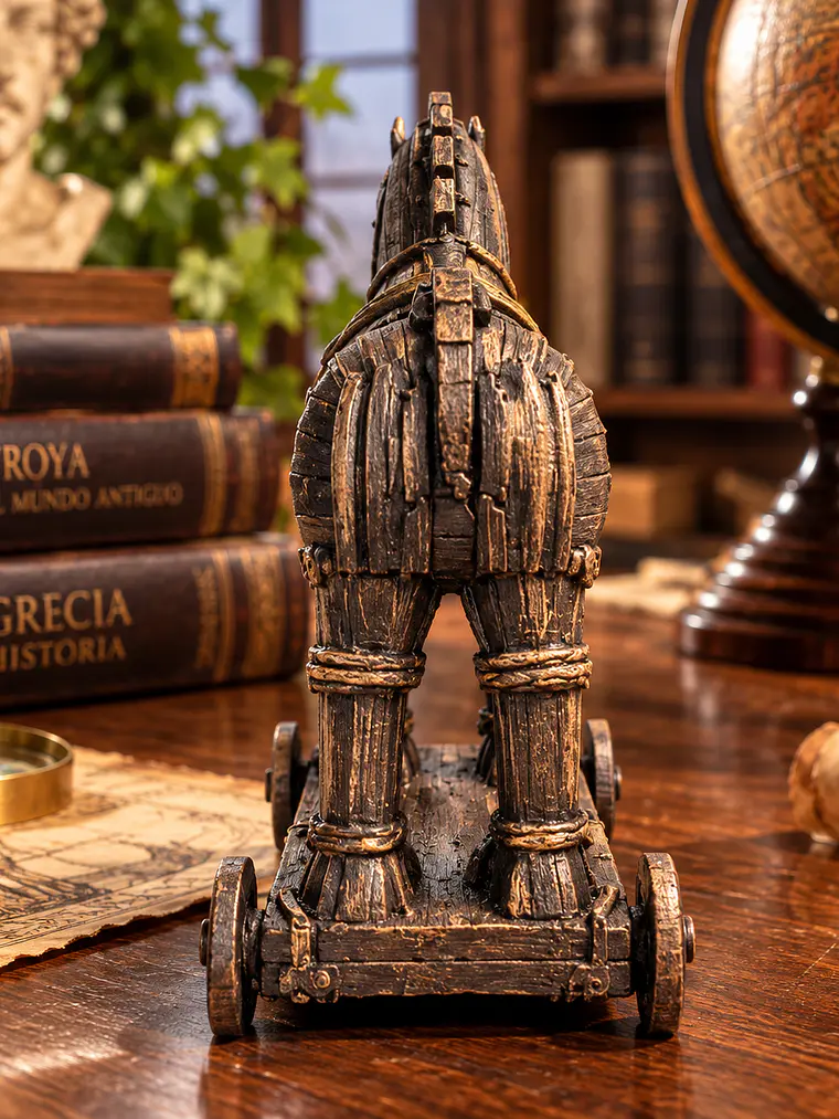 Figura Caballo de Troya – Reliquia de Ilión 10 cm | Madera Envejecida 5