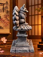 Kitsune del Santuario – Zorro de Nueve Colas sobre Tōrō Japonés 12 cm | Piedra Envejecida - Miniatura 4