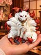 Figura Kitsune de las Nueve Llamas – Zorro Japonés de Nueve Colas 12 cm | Blanco y Rojo - Miniatura 2