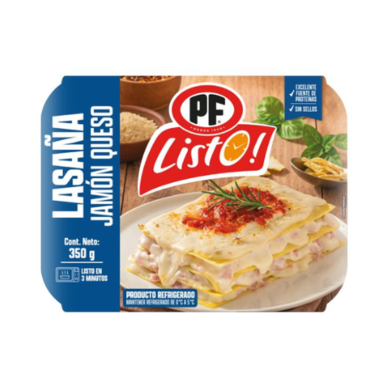 Lasaña Jamón Queso PF 1