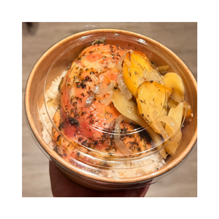 Arroz con Pollo al Horno y Papas Doradas 1