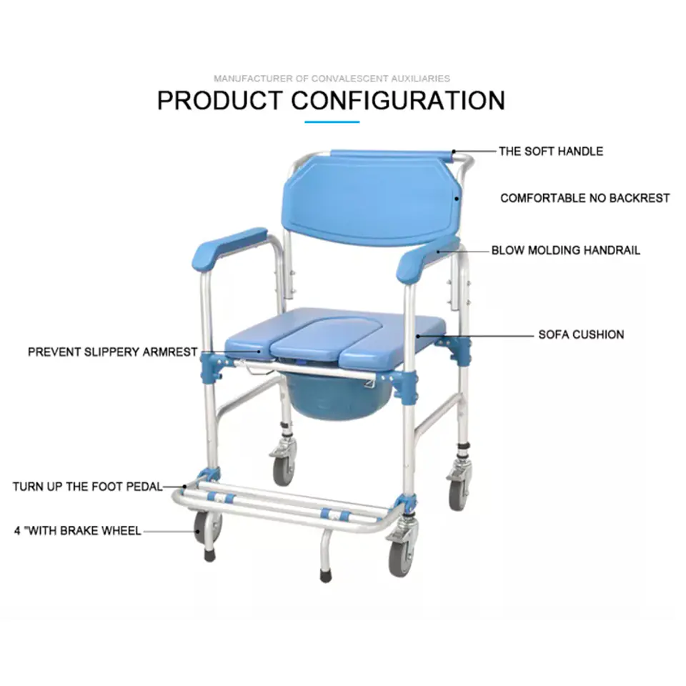 Silla Baño y Ducha con Ruedas KDB697 6