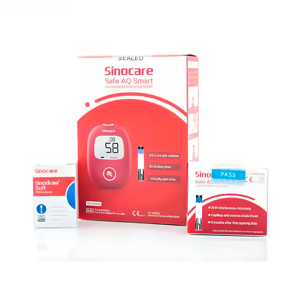 KIT Glucómetro Safe AQ+50 tiras+Lancetas 7