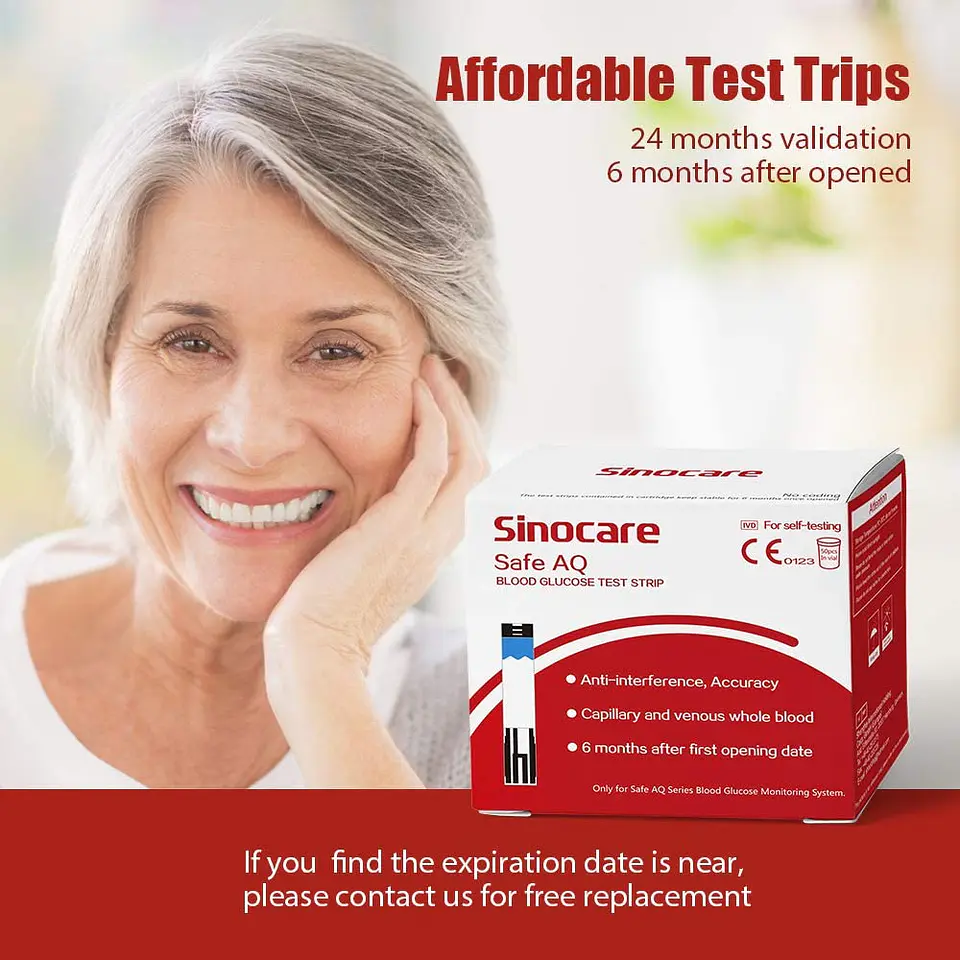 KIT Glucómetro Safe AQ+50 tiras+Lancetas 3
