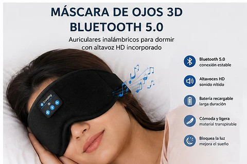 Antifaz con bluetooth para dormir