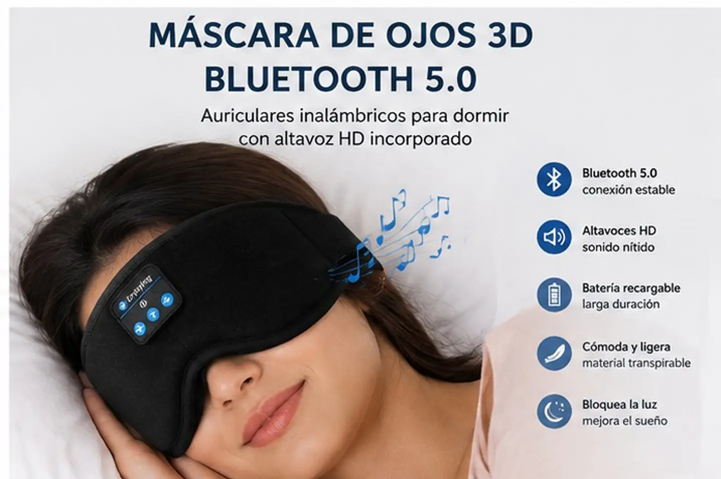 Antifaz con bluetooth para dormir 1
