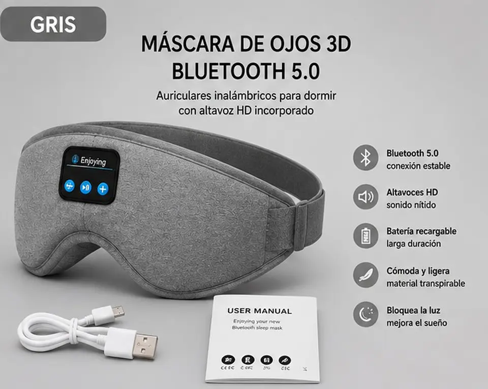 Antifaz con bluetooth para dormir 3