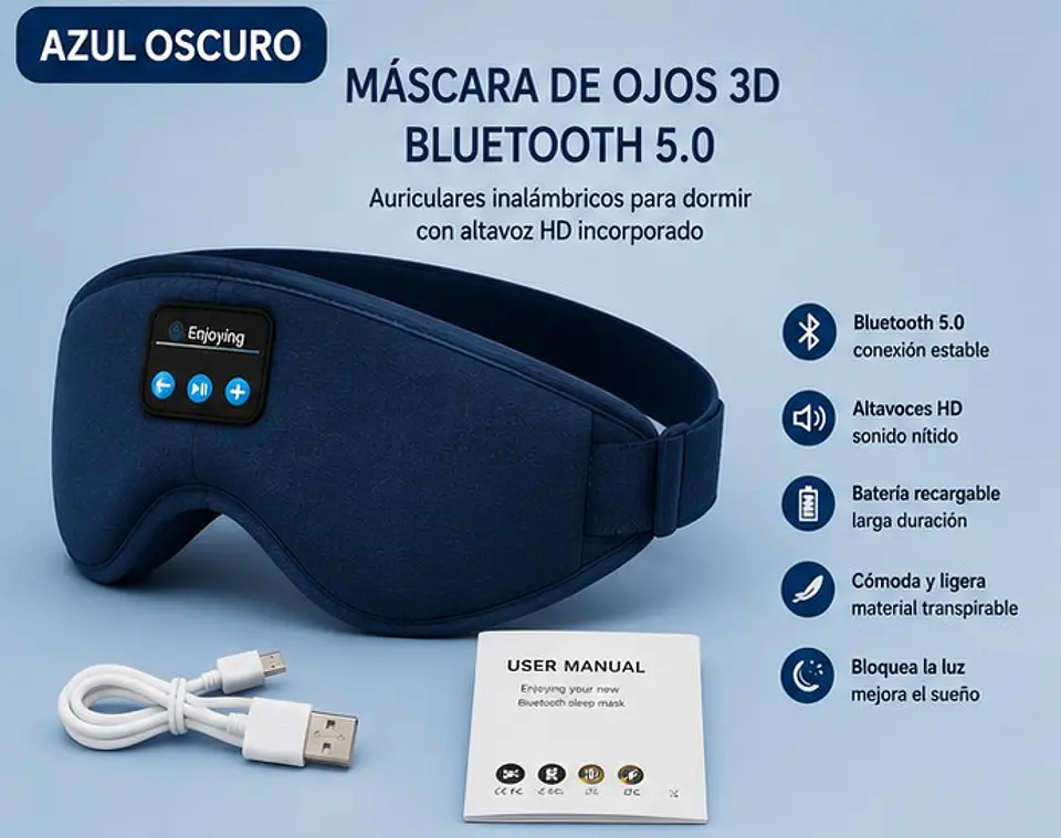 Antifaz con bluetooth para dormir 4