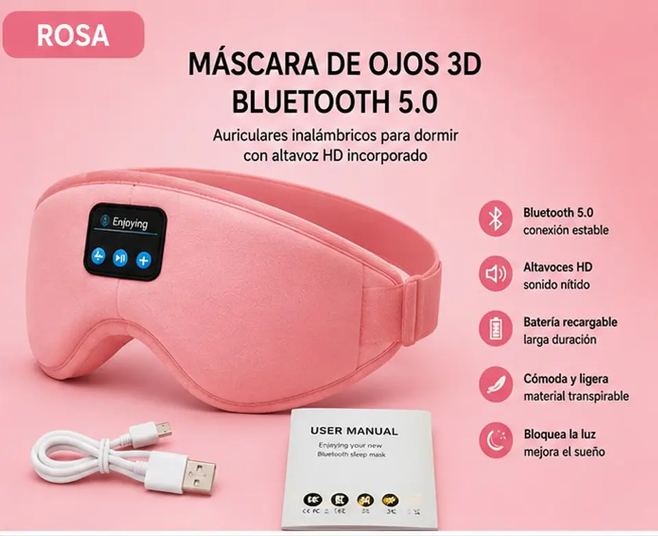 Antifaz con bluetooth para dormir 5