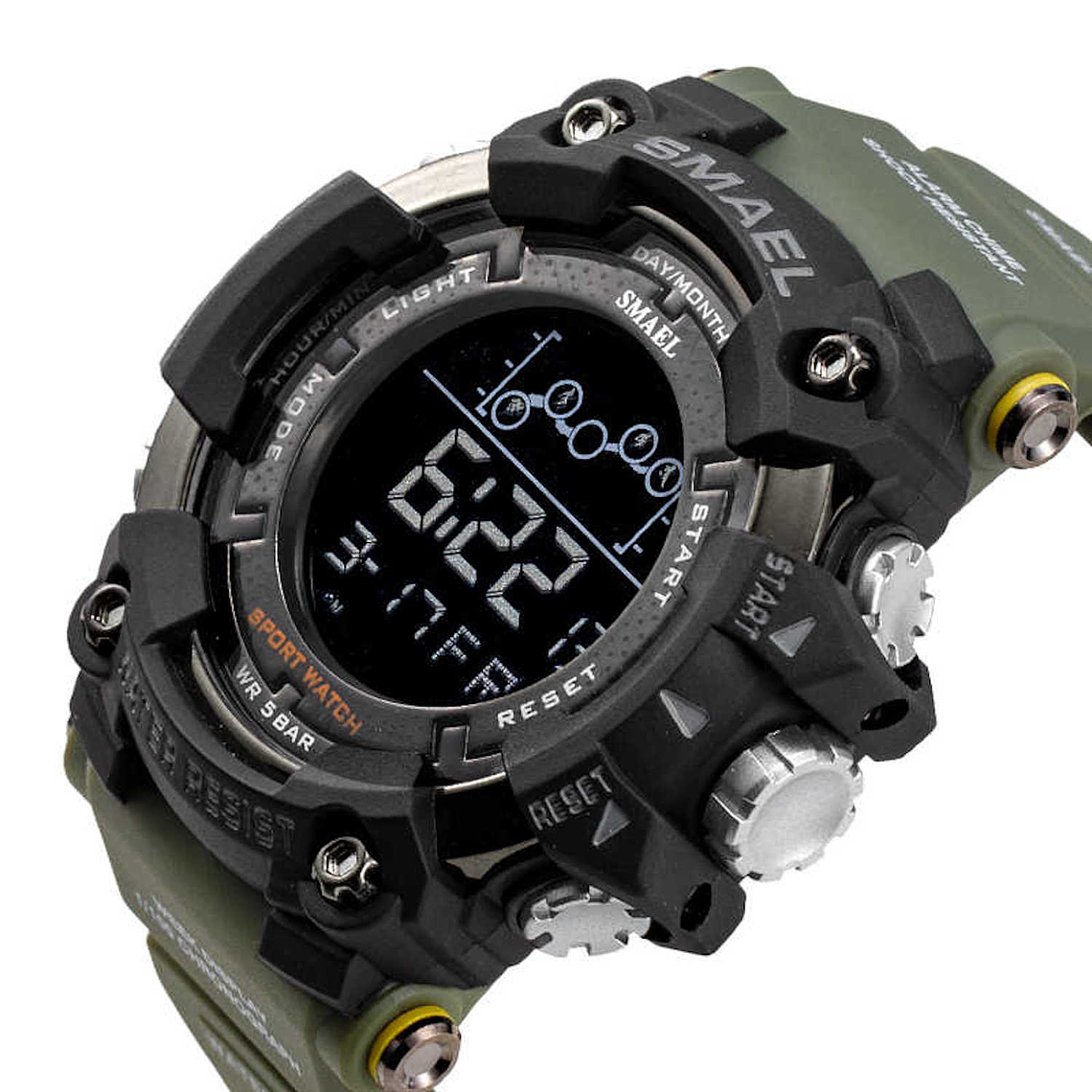 Reloj Hombre Deportivo SMAEL 1802 Militar Cronometro Digital 1