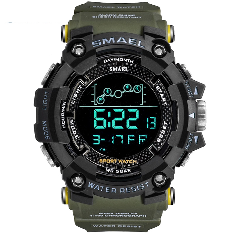 Reloj Hombre Deportivo SMAEL 1802 Militar Cronometro Digital 2