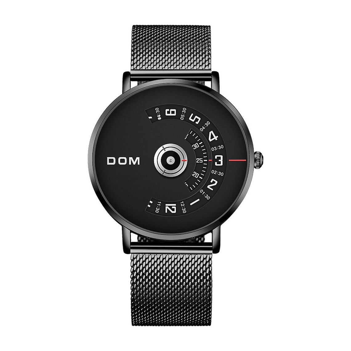 Reloj Hombre Giratorio DOM 1303 Dial Grande Cuarzo Acero 1