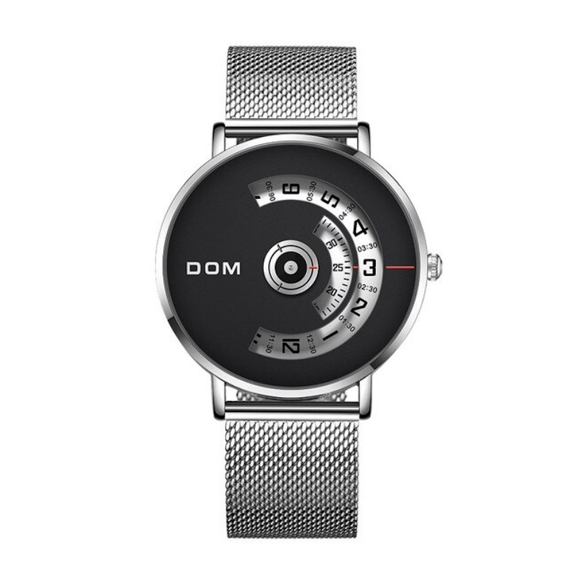 Reloj Hombre Giratorio DOM 1303 Dial Grande Cuarzo Acero 2