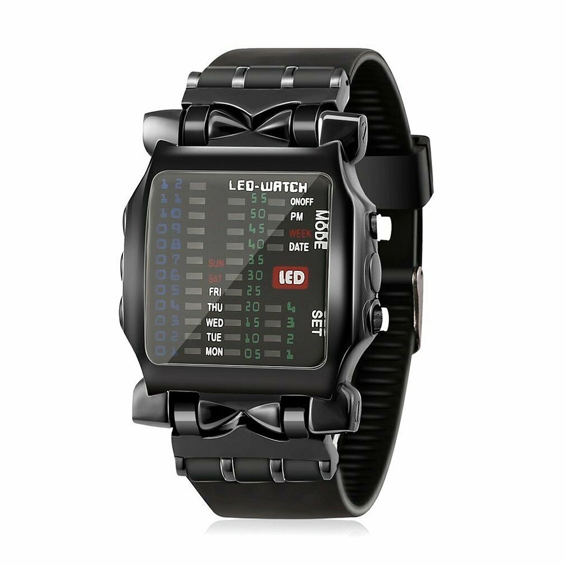 Reloj Deportivo Hombre Digital LED Cuadrado Binario 518 1