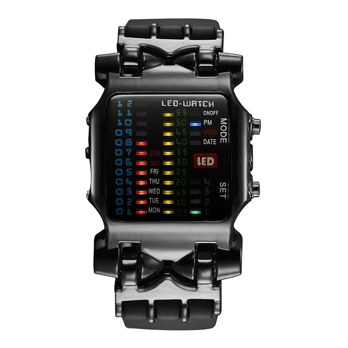 Reloj Deportivo Hombre Digital LED Cuadrado Binario 518 2