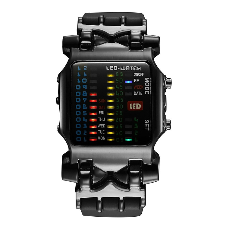 Reloj Deportivo Hombre Digital LED Cuadrado Binario 518 2