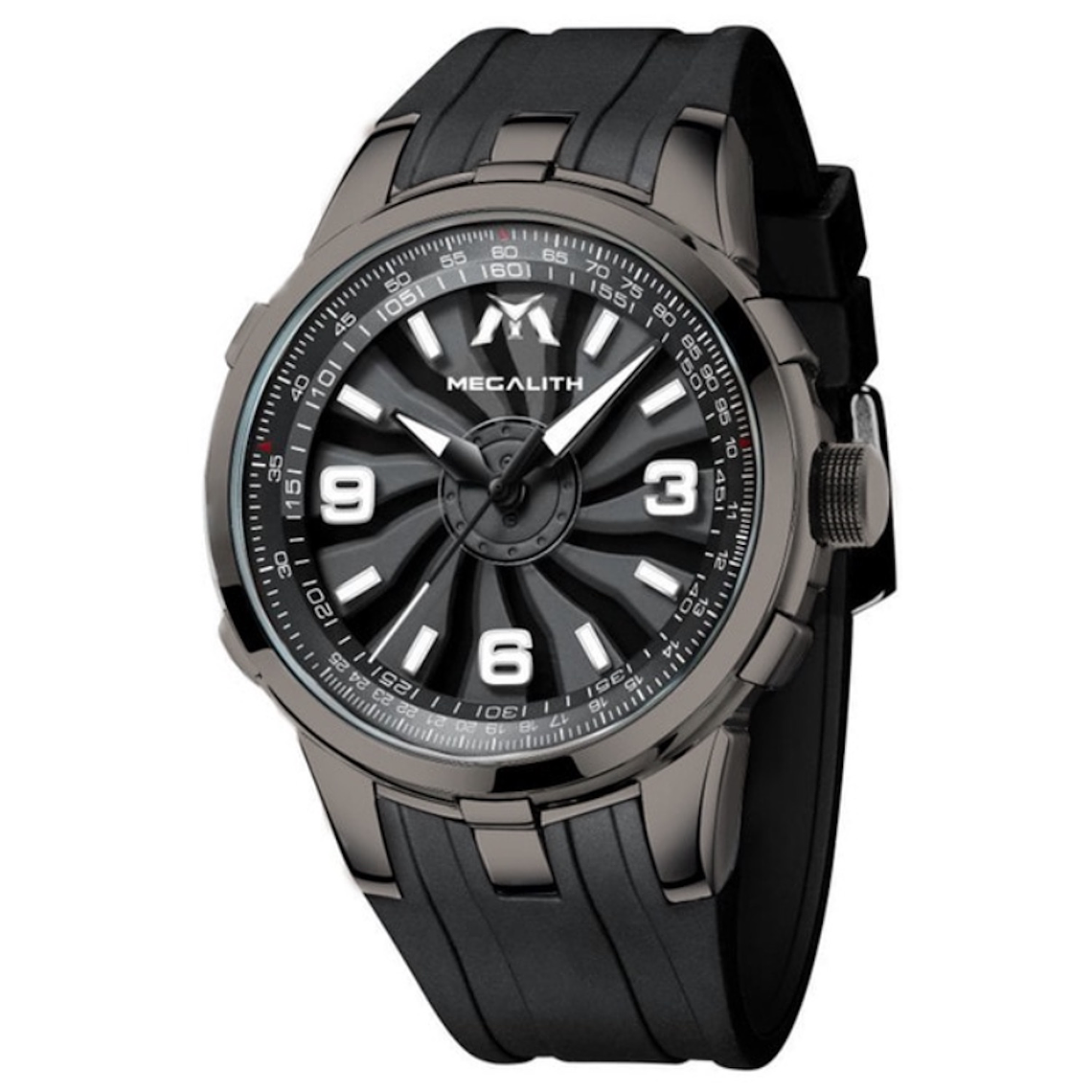 Reloj Hombre MEGALITH 8201 Cuarzo Deportivo Dial Turbina 1