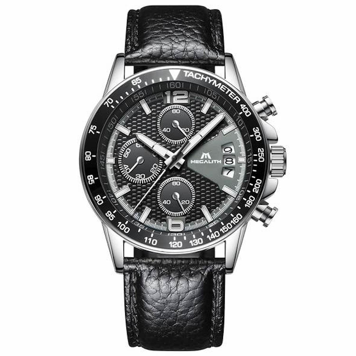 Reloj Hombre Acero Inoxidable  Lujo MEGALITH 089 Cronografo 2