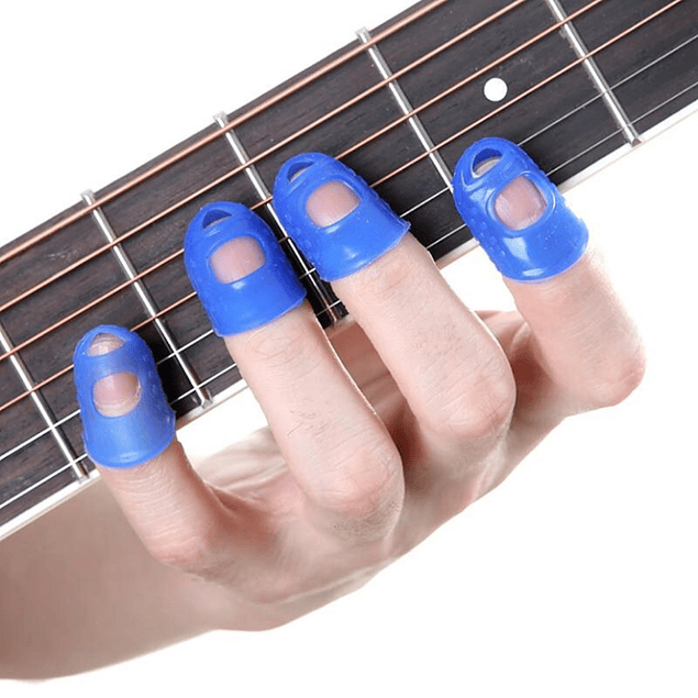 Set 4 Unidades Protector Dedo Silicona Dedal Guitarristas
