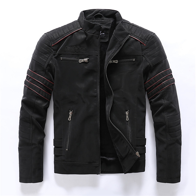 Chaqueta Ecocuero Hombre Invierno Casual Motocicleta 589 1