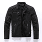 Chaqueta Ecocuero Hombre Invierno Casual Motocicleta 589 - Miniatura 1