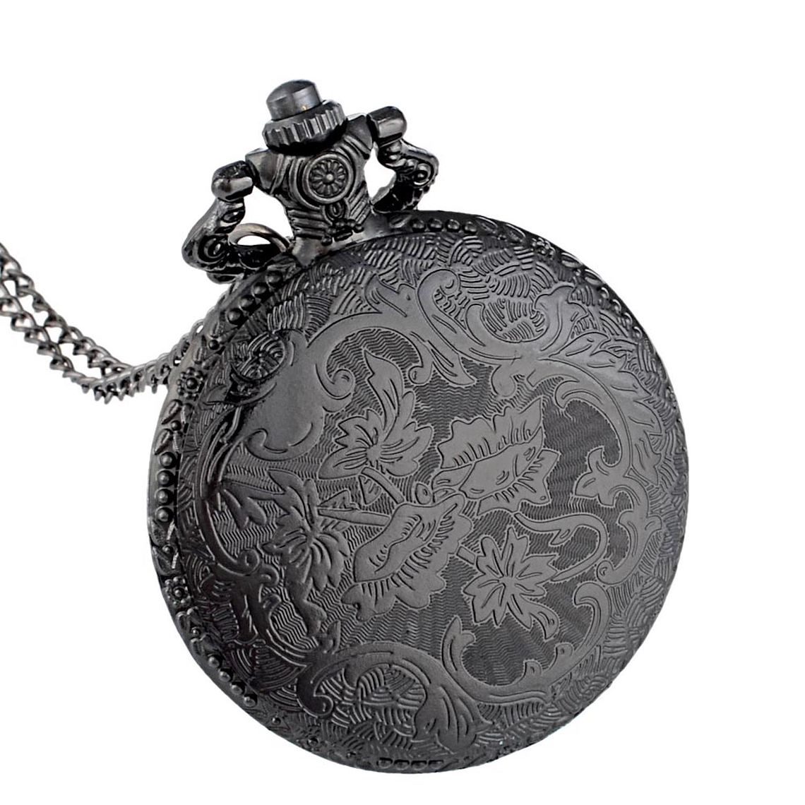Reloj Bolsillo Cuarzo Cadena Calavera Steampunk P000 4