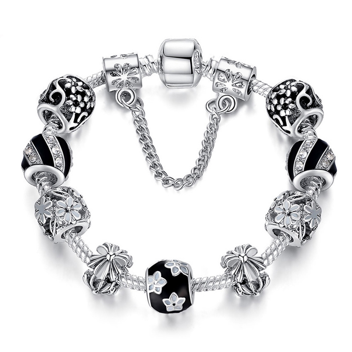 Pulsera Cuentas Cristal Murano Mujer Cadena Seguridad 3493 1