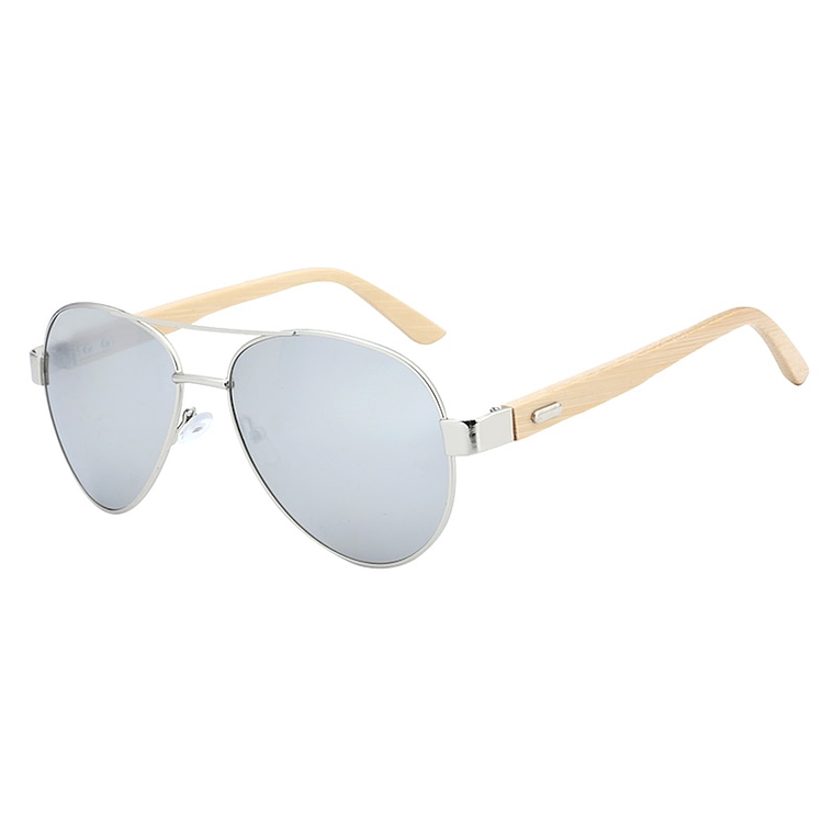Gafas Lentes Sol Bambu Unisex Piloto UV400 1510 2