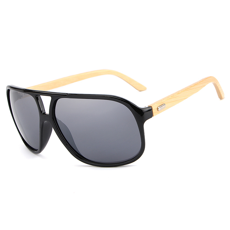 Gafas Lentes Sol Brazos Bambu Cuadradas UV400 1524 2