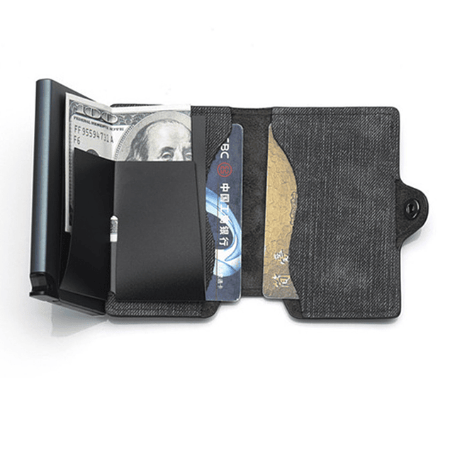 Billetera Tarjetero Hombre Aluminio Bloqueo RFID 0221