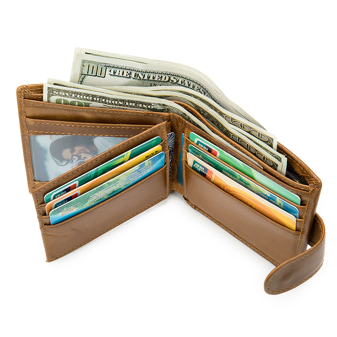 Billetera Cartera Cuero Hombre Tarjetero Bloqueo RFID 7040 4