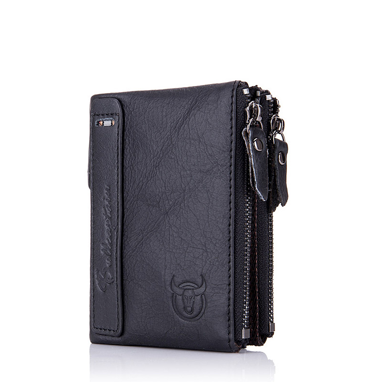 Billetera Cuero PU Hombre Monedero RFID BULLCAPTAIN QB06 1