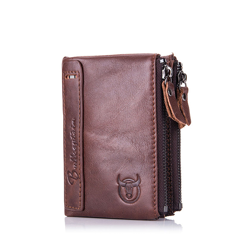Billetera Cuero PU Hombre Monedero RFID BULLCAPTAIN QB06 2