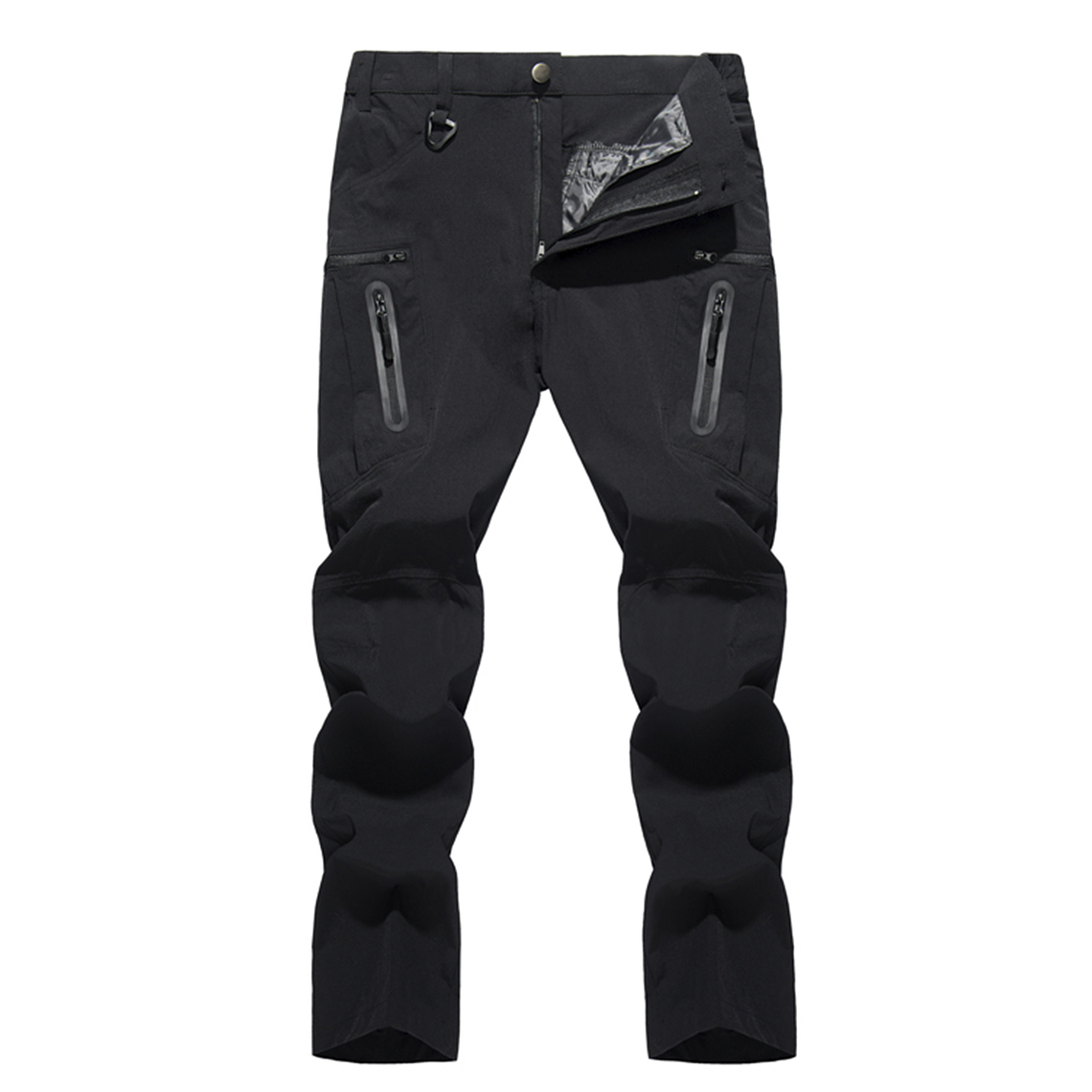 Pantalon Antiarrugas Transpirable Senderismo Hombre 609 Negro 2