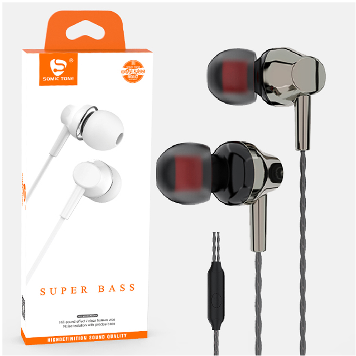 Audifonos Cable In Ear Estereo Cancelacion Ruido 3,5mm D14 2