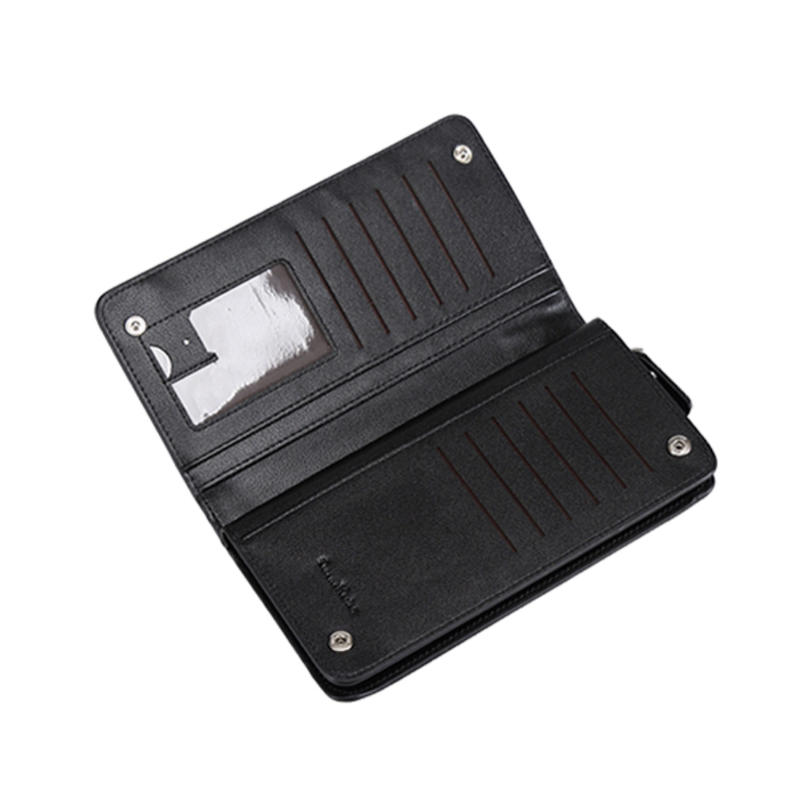 Billetera Hombre Plegable Larga Cuero PU Con Cierre 13036 2