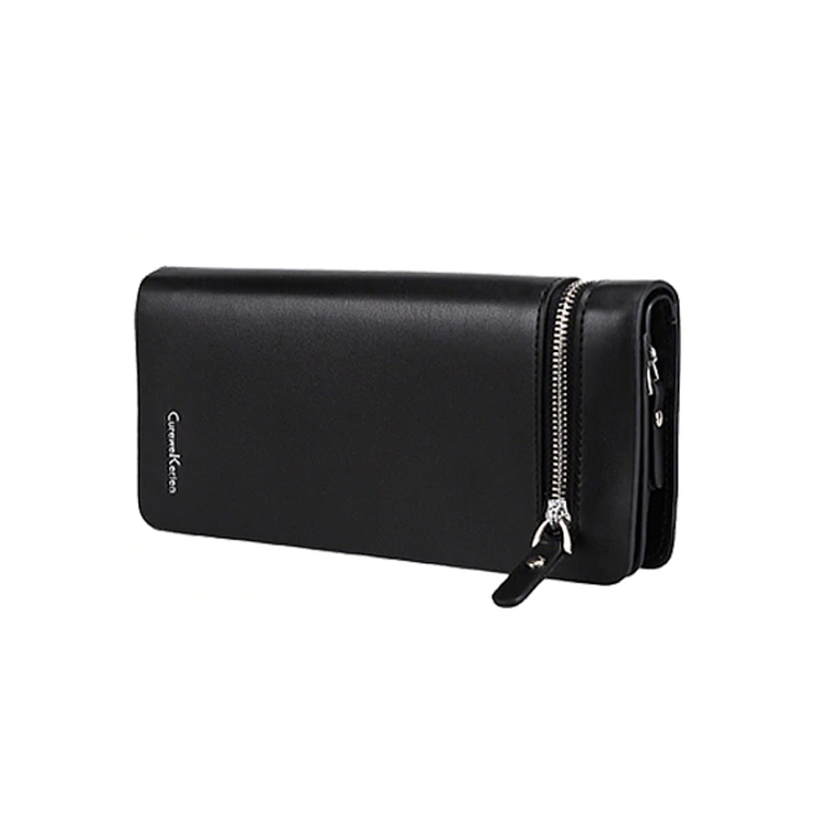 Billetera Hombre Plegable Larga Cuero PU Con Cierre 13036 3