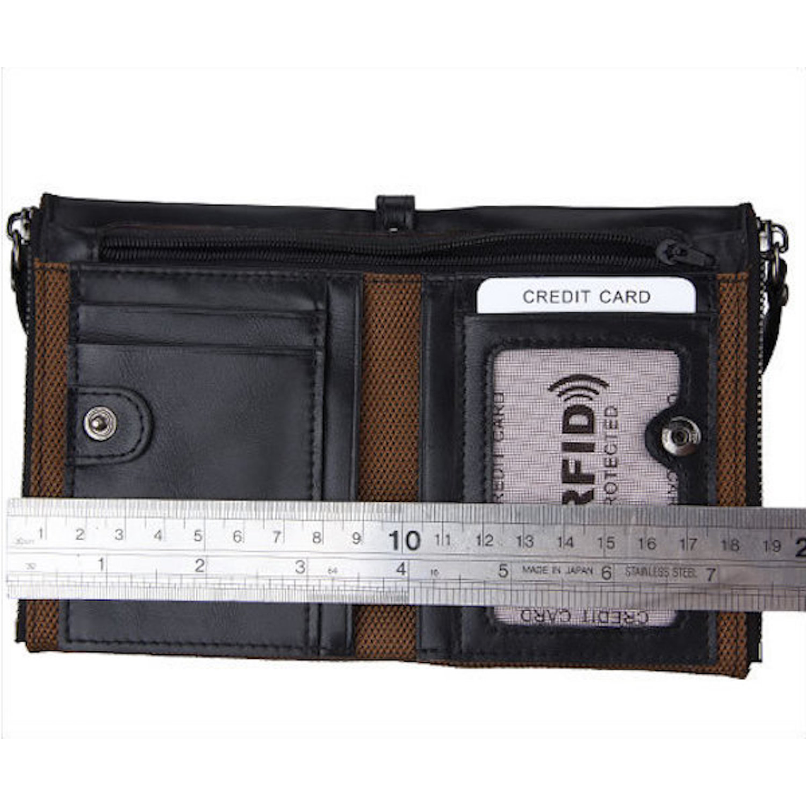 Billetera Hombres Cuero Doble Cremallera CNC-D001 3